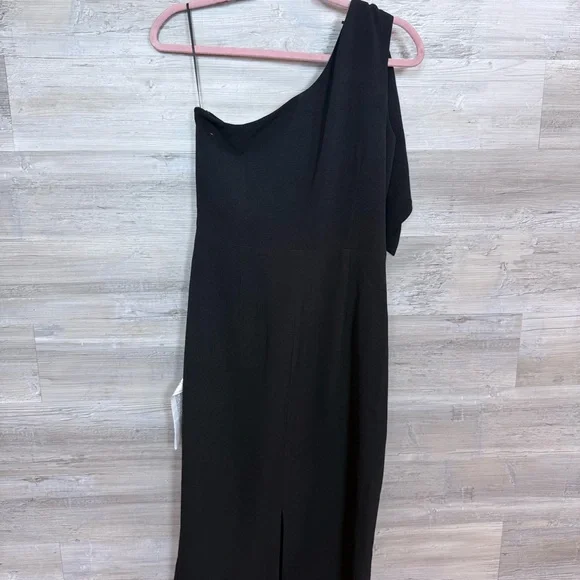 NWT Dress The Population Tiffany One-Shoulder Midi Dress in Black - Large - Picture 3 of 11